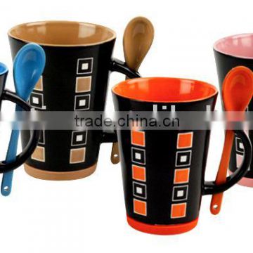 stoneware mug with spoon