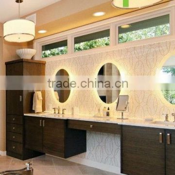 round illuminate bathroom mirrors for hotel projects, sun shape LED mirrors for USA