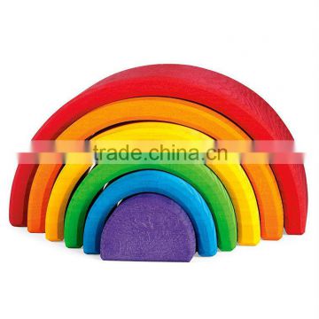 Rainbow wooden educational block games