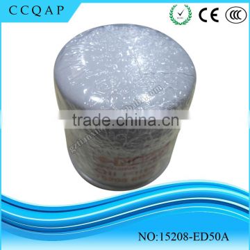 Made in China professional manufacturer high quality wholesale auto parts oil filter price for Japanese cars oem 15208-ED50A
