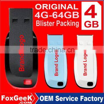 Original Brand Cruzer Blade 4GB USB Flash Drive 64GB 8GB 16GB 32GB Real Capacity with Blister Packing Wholesale