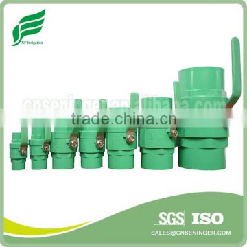 GREEN PVC TWO PIECES BALL VALVE(STAINLESS STEEL HANDLE)