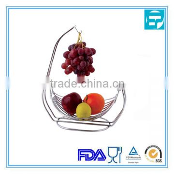 stainless steel Wire Fruit Tree Bowl with Banana Hanger