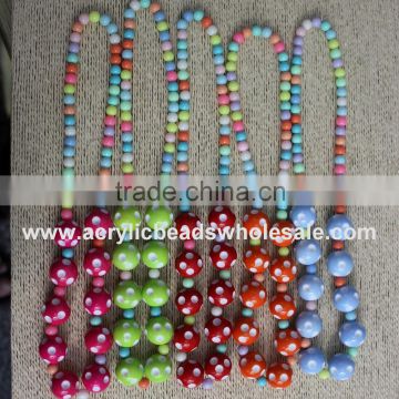 unique design acrylic material bubblegum beads necklace for kids/girls necklace