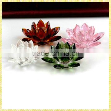 Personalized Lotus Crystal Candle Holder For Wedding Souvenirs