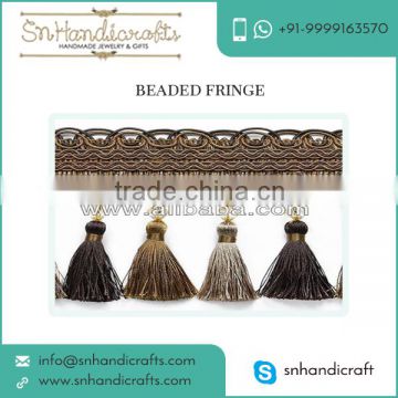 Cotton Material Best Use Beaded Fringe for Curtain Lace at Best Price