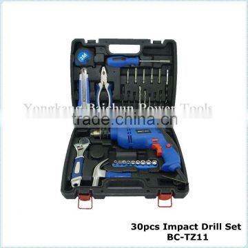 2016 new model house hold electric impact drill hand tool set