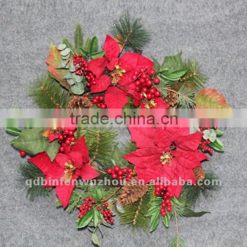 New arrival Artificial Florals and Berries Wreath,artificial Christmas collections