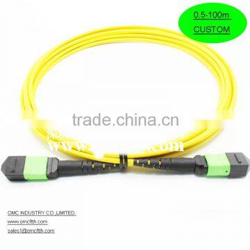 High quality 12 core round cable MPO-MPO APC fiber optic patch cord