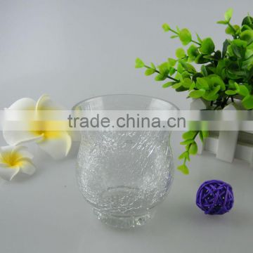 (factory) wholesale cracked glass candle holders