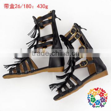 High quality wholesale kids toddler knee high gladiator sandals