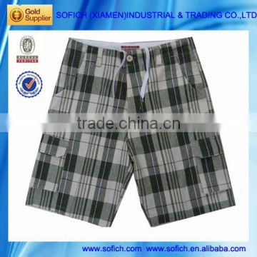 BZ-1025 Multicolor Polyester Cotton Men Check Shorts