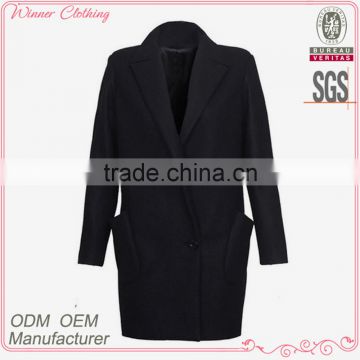 New fashion wool long coat nice and cool high quality direct manufacturer women wool overcoat