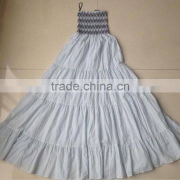 voile dress with emboridery zigzag pattern , with voile lining