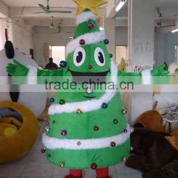 EVA plush material christmas tree costume head with cooling fan adult christmas tree costume