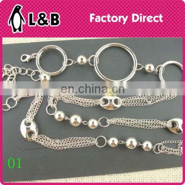 wholesale Custom made metal fashion plate belt lady decoration metal silver waist chain