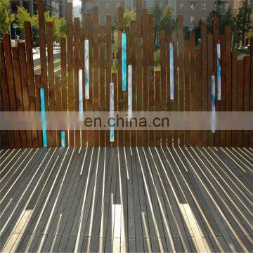 Recycled solid corten steel bar contemporary fence