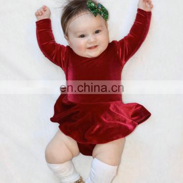 Baby Velvet Dressy Romper Christmas Onesie Baby Bodysuits