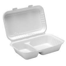 Sugarcane takeaway burger boxes bagasse clamshell meal box Compostable bagasse