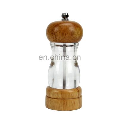 Food Grade Salt And Pepper Grinder Spice Mill Grinder Bottles Shaker With Wooden And Ceramic Mechanism