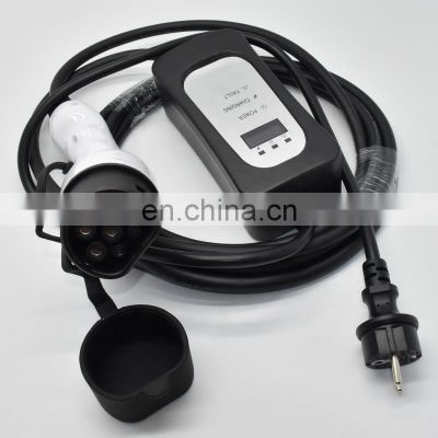 Portable Type 2 EV Charging 16A 32A 40A EU Connectors Plug With Control Box 5M Cable EV Charger USA