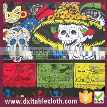 Halloween table cloth design printed with skeleton dance table cover