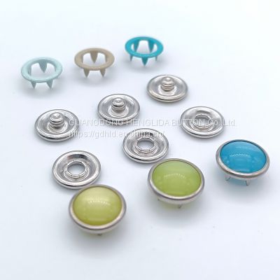 HLD factory custom color 16L 18L pearl Prong snap button for garment