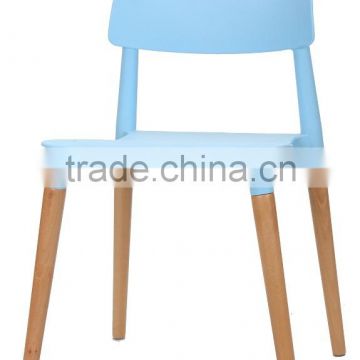 Hot selling colorful strong solid wood legs pp leisure chair