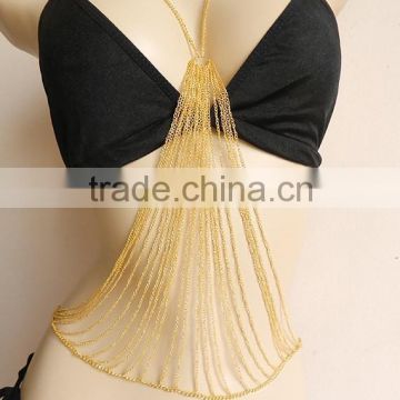 Harness Shoulder Bikini Gold Body Chain Jewelry Necklace