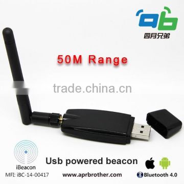 USB iBeacon/ beacon with BLE 4.0 iBeacon tech range of 50M