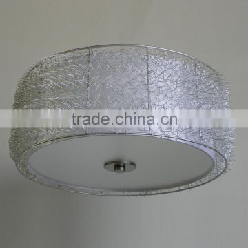 silver cover lamp shade(La pantalla/Abat - jour) with 24"drum shade SHC2407-FZ