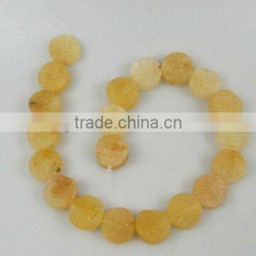 15-25mm Natural Spring Yellow Jade rough coins gemstone