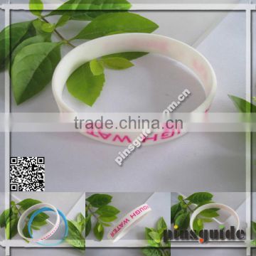 Factory Directly 2014 Custom Design Water Letter Printed 3D PVC Bracelets With QR Code