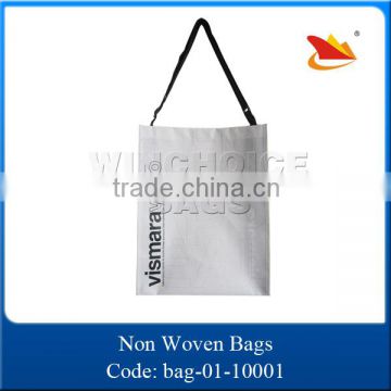 laminated eco leather handle non woven shopping bag