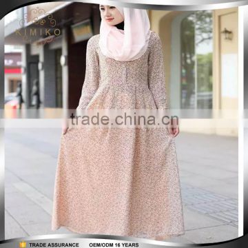 Alibaba Online Print Maxi Muslim Dresses for Female