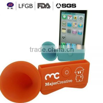 silicone cell phone loudspeaker,silicone mobile phone stand with speaker,phone speaker