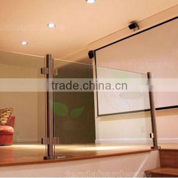 stainless steel semi-frame glass balustrades infill with tempered glass panel