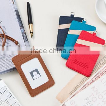 Nice Colorful pu leather Gift Job Card Holder With Custom Logo