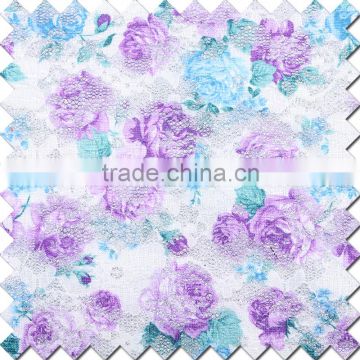 2016 latest lace fabric of silver folled paper print for ladies dress