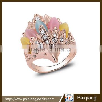 Fashionable personalized exaggerated opal hedgehog finger ring