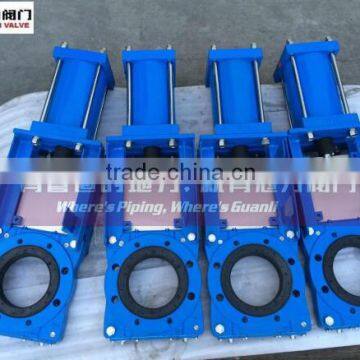 Blue Cast Iron Pneumatic Slurry Knife Gate Valve