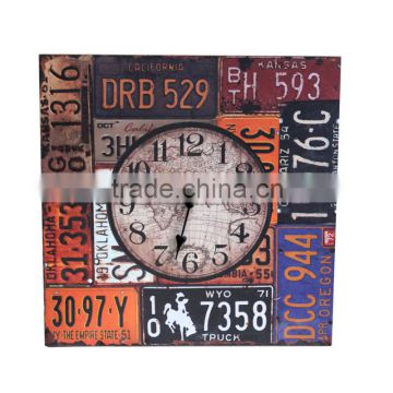 French Style MDF Wooden Wall Clock Home Decoration
