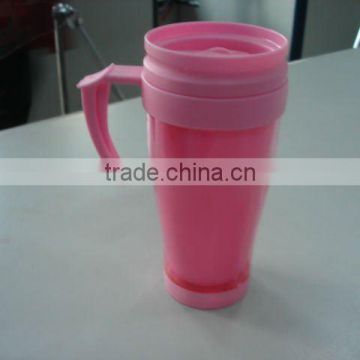 customized hard plastic mug with lid with handle