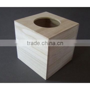 2015 year china factory supplier FSC&ISO9001selling fancy paulownia gift wooden tissue box