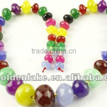 Dyed Mixed Color Jade Graduated Faceted Rondelles Gemstone Beads(SL31163)