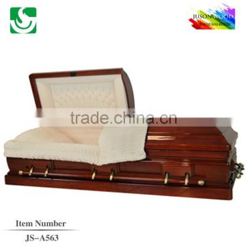 JS-A563 polished wood high gloss finish caskets