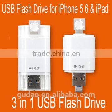 OTG USB flash drive 8G 16 G 32G 64G for iPhone 5 5s 6 6s 6 plus for iPad air mini android smartphone