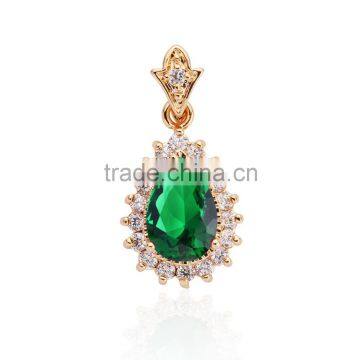 High quality reasonable price women necklace green cubic zircon jewelry