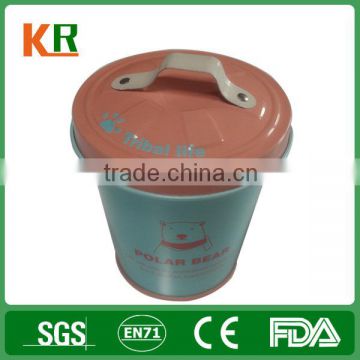 Recycled Material Small Round Shaped Pigment Tin Bucket