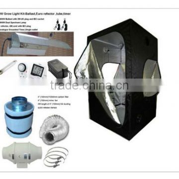 hydroponics kit:reflector, ballast kits, carbin filter,grow tent